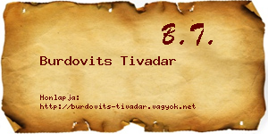 Burdovits Tivadar névjegykártya